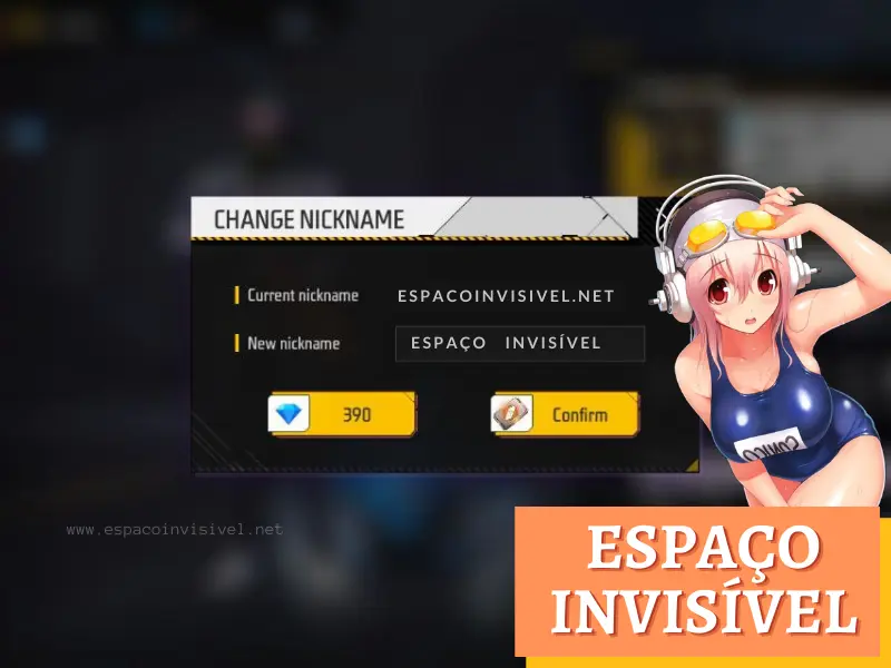 Espaço Invisível: Saiba Como Inserir no Seu Nick do Free Fire