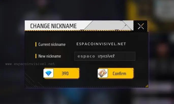Espaço invisível: Como tornar o seu nome invisível Free Fire